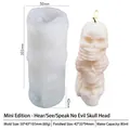 3D skull silicone mold for DIY Halloween candles featuring see-no-evil designs - Mini See Hear Speak No Evil Skulls