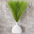 Artificial green pampas grass bouquet in a modern white ceramic vase for home decor - Grass Green