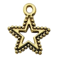 Goldener hohler Sternanhänger mit Perlenrand für DIY-Schmuck und Halskettenbasteln - Fünfzackiger Stern
