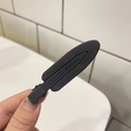 Close-up of a black matte hair clip with anti-slip grooves and minimalist duckbill design - Jelly Seamless Clip / 6.7cm / Black