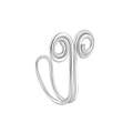 Silver stainless steel spiral faux nose ring with a minimalist non-piercing design - Style 9 Silver