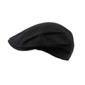 Classic black newsboy cap featuring a structured cotton blend and minimalist side profile - Thin Black