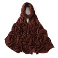 Detail view of dark brown jersey modal scarf showing soft fabric texture and edge stitching - Dark Brown (#31)