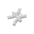 Macro shot of silver cross pendant with white pearls for DIY jewelry making - Silver Pisces Pearl Pendant