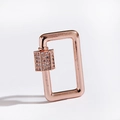 Rectangle rose gold screw clasp with micro-pave white cubic zirconia for jewelry making - Rose Gold Rectangle Clasp Style (DBN018-4)