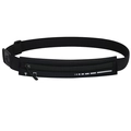 Cinturón de running negro impermeable con tira reflectante y hebilla ajustable - Negro Obsidiana
