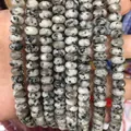 Natural dalmatian jasper stone beads in 5x8mm abacus shape for DIY jewelry making - 5*8mm (Per Strand) / Natural Spotted