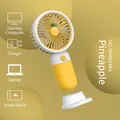 Mini ventilatore USB portatile giallo e bianco con design a forma di ananas e base - Ananas Giallo (88146A)