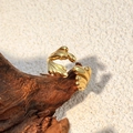 Blattring aus 18k vergoldetem Edelstahl mit elegantem, verstellbarem, offenem Design - Gold (JZ-YS483-G)