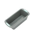 Grey heat-resistant silicone loaf pan with light green non-stick handles for baking - 6.5 Inch Mini Loaf Pan