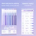 Languo set da 9 evidenziatori grigio viola per journaling e disegni di precisione - Set di 9 Viola Romantico