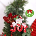 Christmas tree ornament with red plaid fabric, 3D snowman figure and JOY lettering - JOY Letter Pendant Snowman
