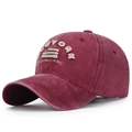 Vintage washed cotton baseball cap in dark red with New York towel embroidery - Adjustable / Burgundy
