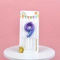 Number 9 birthday candle with blue and purple galaxy gradient and glitter finish - Number 9 / Purple To Blue Gradient