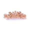Macro detail of rose gold hair clip with champagne crystals and sparkling rhinestones - Style G / Champagne