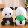 Süße Panda-Plüschpuppe mit grünem Schildkrötenpanzer-Rucksack, SKU-Variantenanzeige - Panda mit Schildkrötenpanzer / 25cm