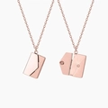 Rose gold minimalist envelope locket necklace with adjustable open and close pendant charm - Classic Rose Gold (Blank Envelope Style)
