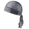 Outdoor cycling doo-rag featuring a classic American flag star and stripe pattern design - Adult / Black and White Stars and Stripes (2#)