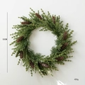 50CM Christmas wreath featuring artificial pine needles and natural pine cones for decor - Style H (50cm Wreath)