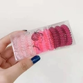 Clear box packaging spiral hair ties set, colorful elastic hair coils for women and girls daily wear. - Rose Red Gradient System