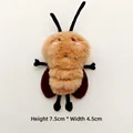 Detail view of cartoon plush cockroach pin showing 7.5cm height and soft texture - Original (Back Opening) / Cockroach Azhen