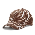 Fashionable baseball cap with brown and white marble fluid pattern on durable canvas - One Size(Adjustable) / Coffee Marble