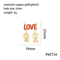 18K gold plated girl and boy pendant with red LOVE charm and sparkling crystals - Red LOVE Boy Girl