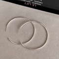 Orecchini a cerchio geometrici in argento lucido dal design rotondo e minimalista - Perno in Argento - Extra Grande - 6cm