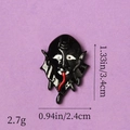 Macro shot of black ghost resin accessory with red tongue and size dimensions - Black Ghost with Red Tongue