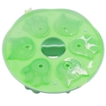 Light green silicone baby food mold with cat paw and kitten face patterns for steaming - Cat Rice Cake / Green