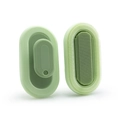 Light green silicone bath brushes with dense bristles and easy-grip handle design - Light Green Brush + Plain Green Base