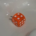 Creative orange transparent dice keychain pendant with metallic loop accessory - Orange Clear Dice Pendant (PY049-C)