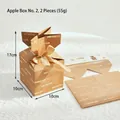 Brown kraft paper Christmas gift boxes with gold stripes and ribbon, 10x10x17cm - Apple Box Style 2