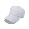 Détail de la texture en dentelle florale blanche et mesh de la casquette d'été - M (56-58cm) / Blanc