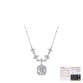Luxurious S925 silver square moissanite necklace including official GRA certification - Silver / 925 Silver