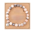 Bracciale con cuore in diaspro zebra rosa e carta motivazionale regalo festivo - Diaspro Zebra Rosa Cuore Con Carta