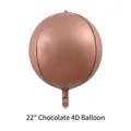 Spherical 22 inch chocolate brown 4D foil balloon with metallic finish for parties - 22 Inch 4D Ball / Chocolate