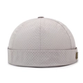 Berretto docker grigio chiaro traspirante con tessuto traforato e placchetta - Regolabile / Grigio chiaro
