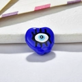 Handmade resin heart evil eye beads for DIY necklace and bracelet jewelry making - Dark Blue