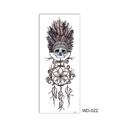 Waterproof temporary full arm tattoo sticker featuring skull and dreamcatcher design - WD-022/Skull Dreamcatcher Feather