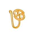 U-shaped gold Cancer zodiac nose ring with a polished finish and non-piercing clip design - Cancer