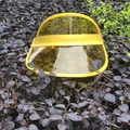 Yellow translucent PVC sun visor hat with open top for outdoor UV protection - Yellow PU Binding