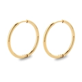 Minimalist high-polished golden stainless steel hoop earrings in a classic round design - 2.0*20mm / Gold
