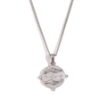 Collana con ciondolo zodiacale argento in acciaio inox con rilievo di mano e stella centrale - Catena a Maglie Tonda Tarocchi con Zircone / Acciaio - Mani