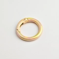 Round alloy spring clasp ring with iridescent colorful gold plating for DIY jewelry making - Grapefruit Color (High Quality Plating)