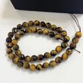 Facettierte natürliche gelbe Tigerauge-Rundperlen für DIY-Schmuck mit seidiger Textur - Ca. 8mm/Strang (Ca. 47 Perlen)
