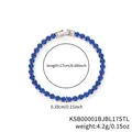 Hip hop style silver tennis bracelet with dark blue round-cut zircon stones, 17cm length - 4.0 White Gold Blue Zirconia - 17cm