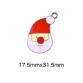 Enamel Santa Claus Christmas pendant in red and gold finish measuring 17.5mm x 31.5mm - 50# Santa Claus