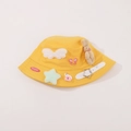 Kids bright yellow cotton bucket hat with plush wings and cute rabbit pendant decoration - CM8002 Bunny Series / Yellow