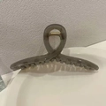 Minimalist large transparent grey hair claw clip with golden spring for women - Jelly Grey-11cm
